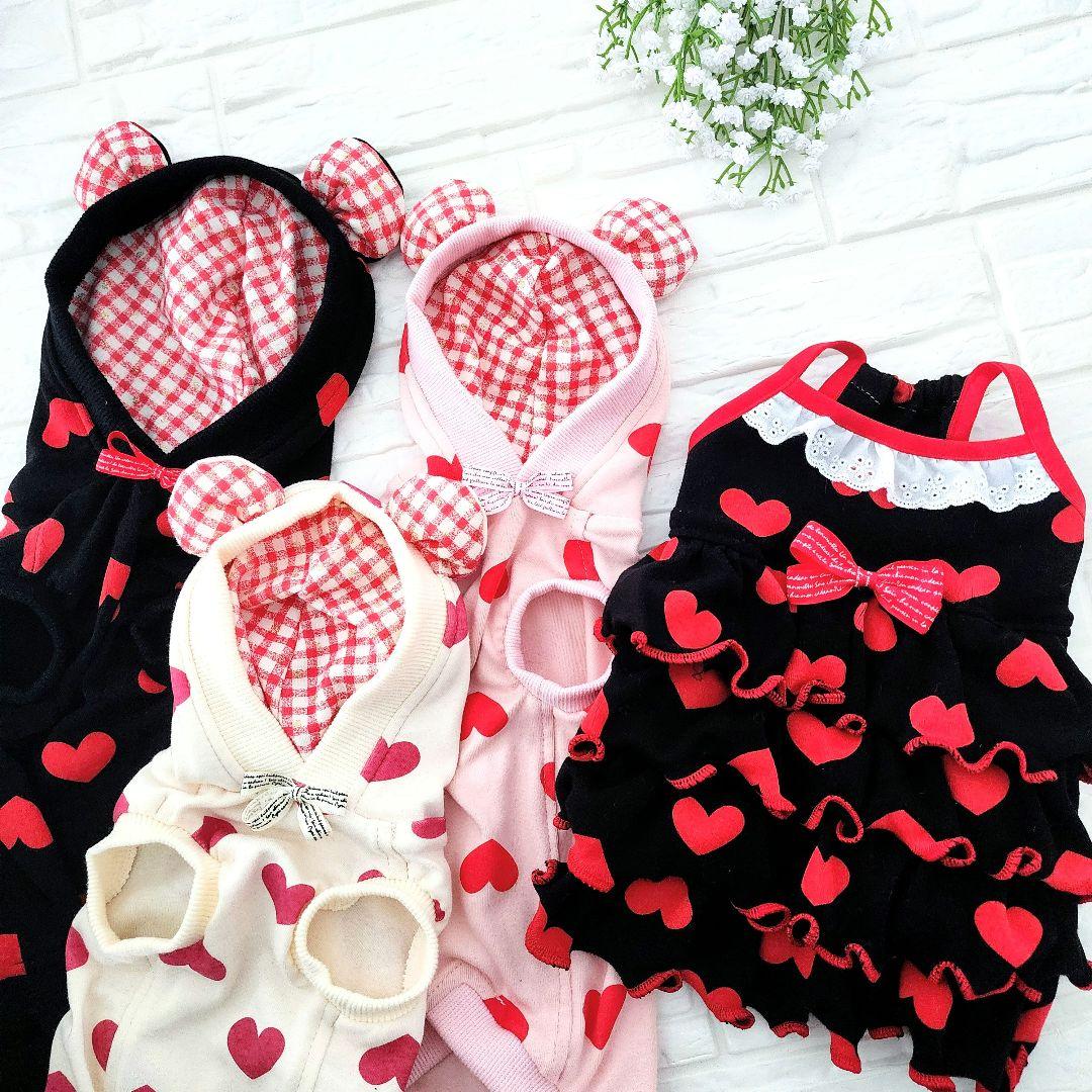 ♡♡ぷるぷる♡♡様❤️ティアードキャミ♡くま耳フード♡ハンドメイド犬服