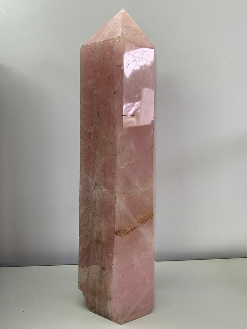 《B331》ローズクォーツ 六角柱 約33cm 天然 原石