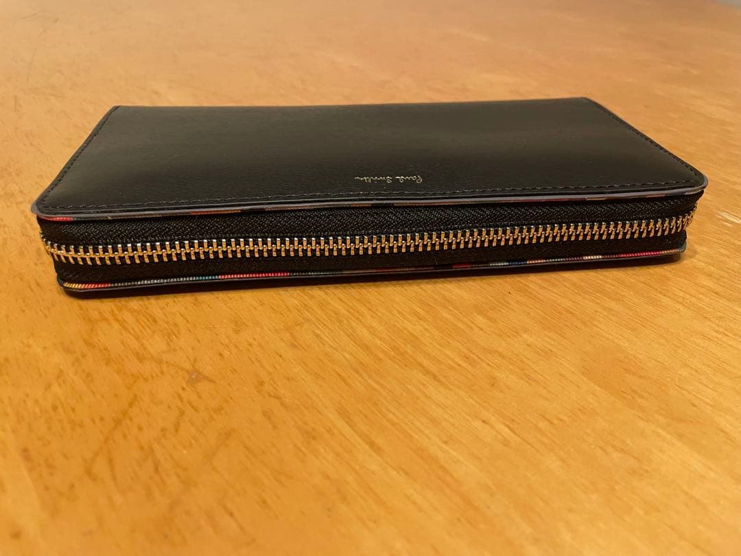 PaulSmith BPW385 ブラックレザー長財布 ゴールドファスナー