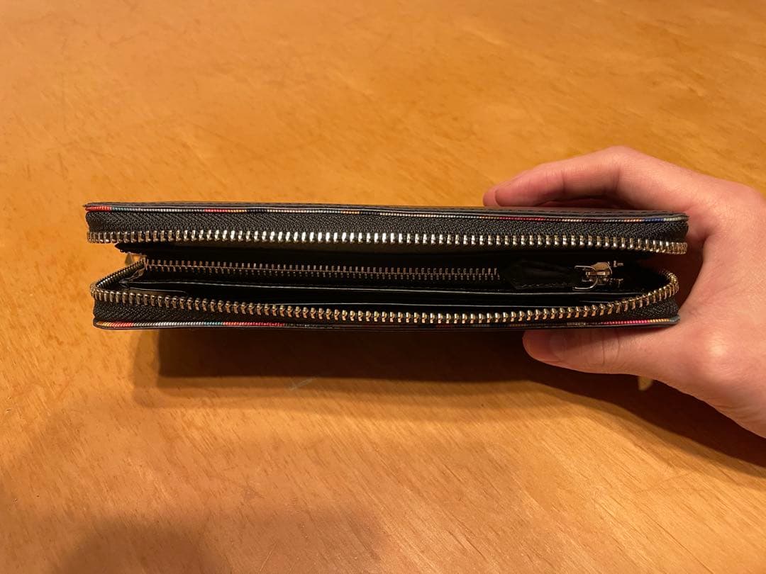 PaulSmith BPW385 ブラックレザー長財布 ゴールドファスナー