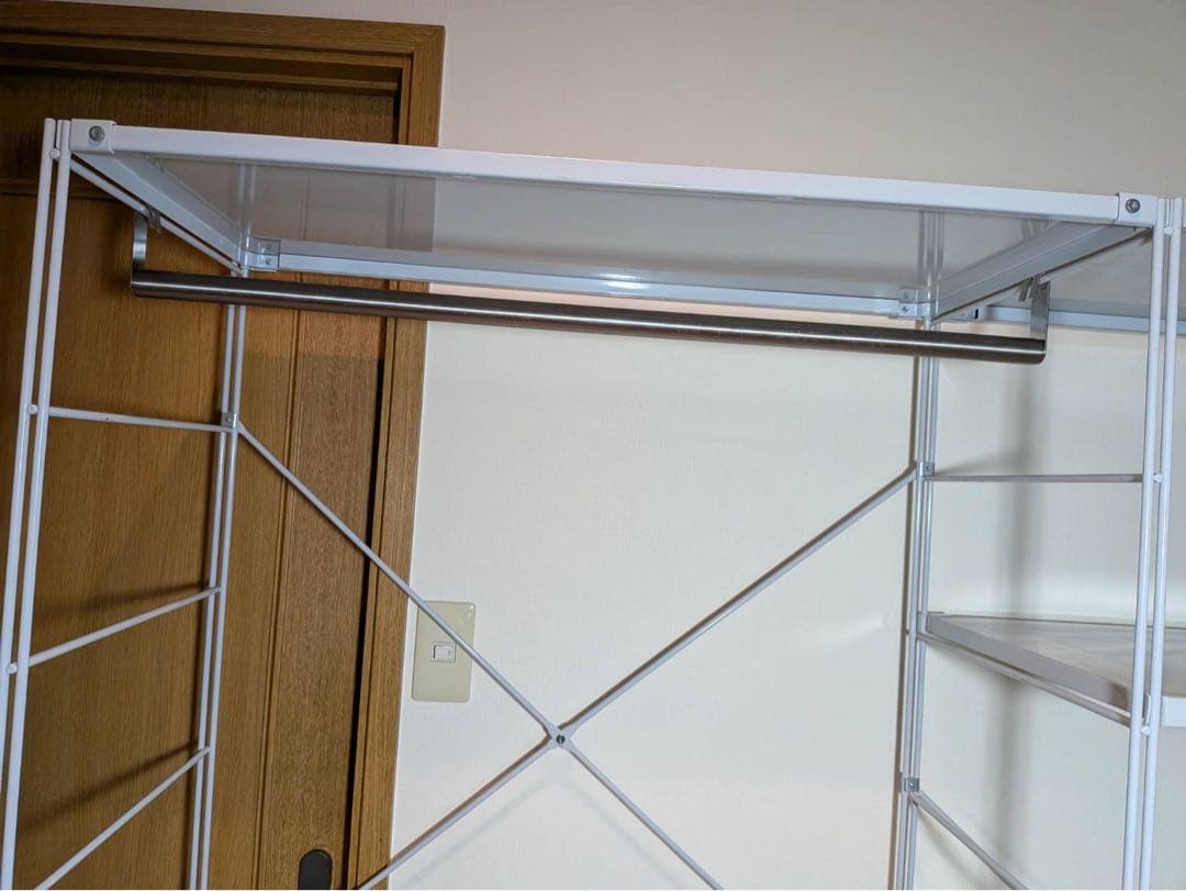 ■送料込■無印良品 スチールユニットシェルフ ワードローブ 棚 衣類収納 グレー