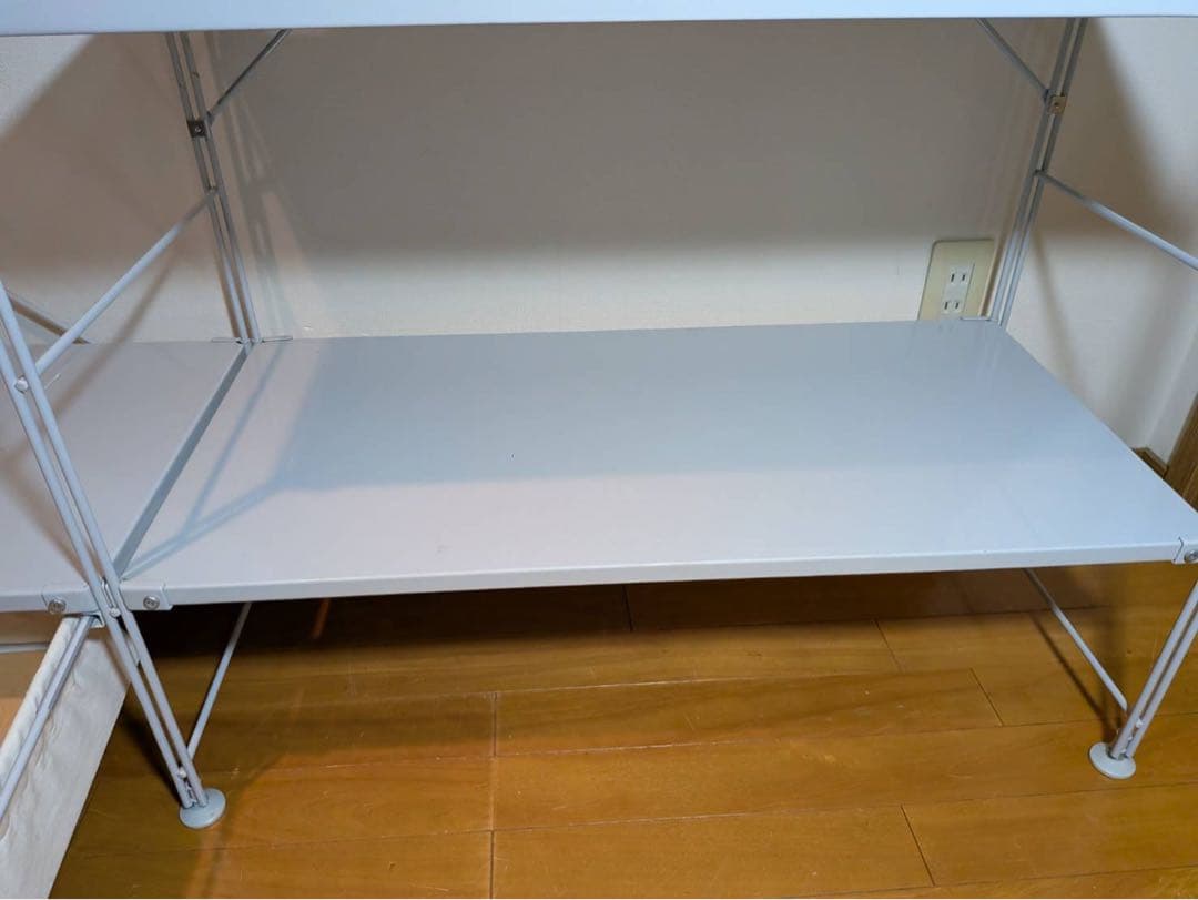 ■送料込■無印良品 スチールユニットシェルフ ワードローブ 棚 衣類収納 グレー