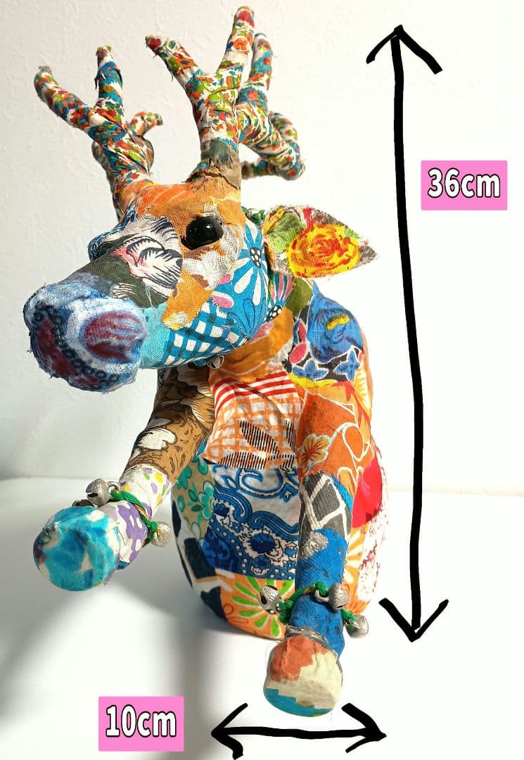 壁掛け　パッチワーク　インテリア　鹿　トナカイ　北欧　オブジェ　アンティーク