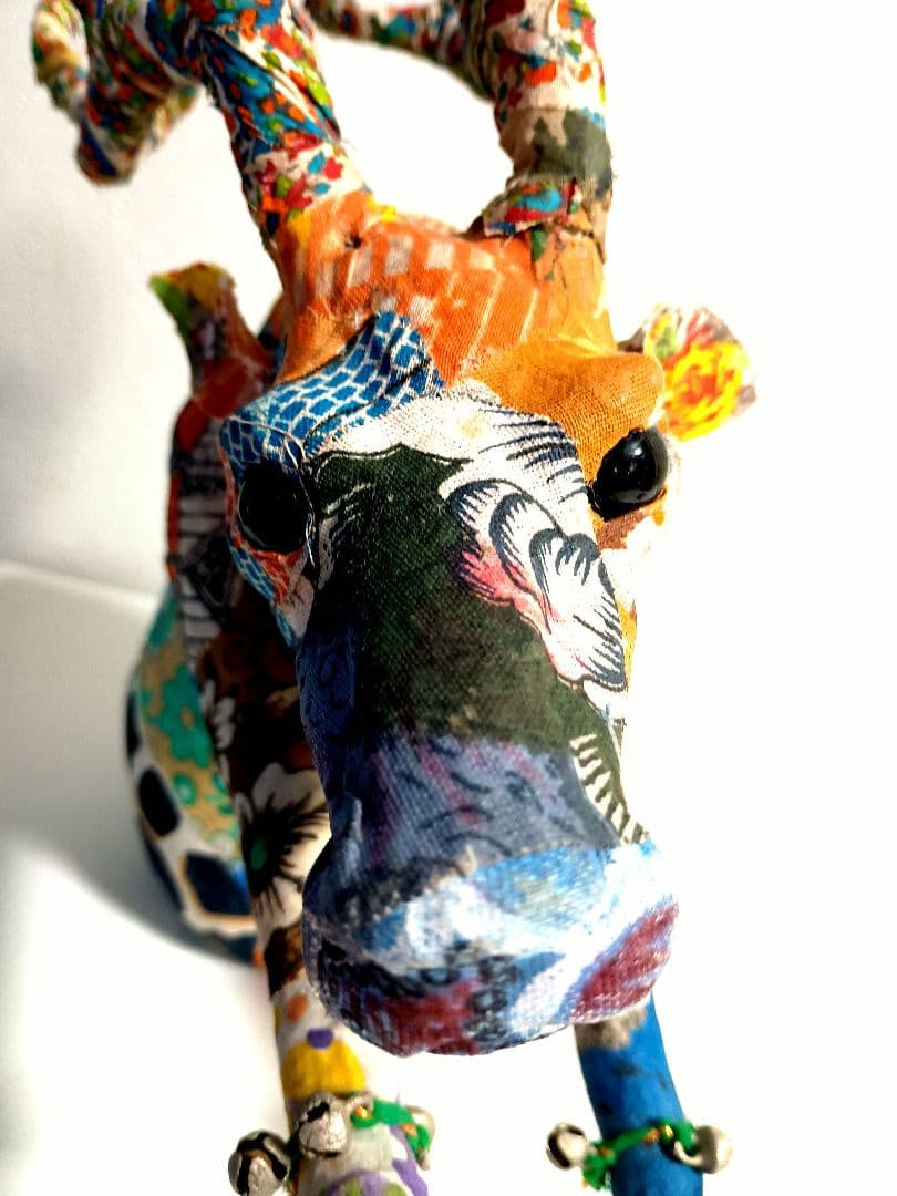 壁掛け　パッチワーク　インテリア　鹿　トナカイ　北欧　オブジェ　アンティーク