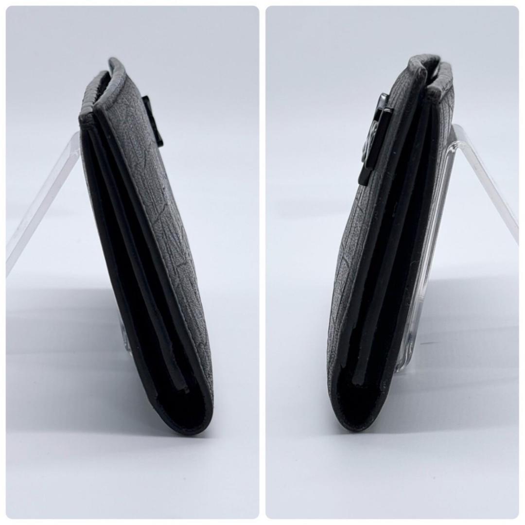 極美品✨ イヴサンローラン クロコダイル型押し カサンドラ 二つ折り 長財布