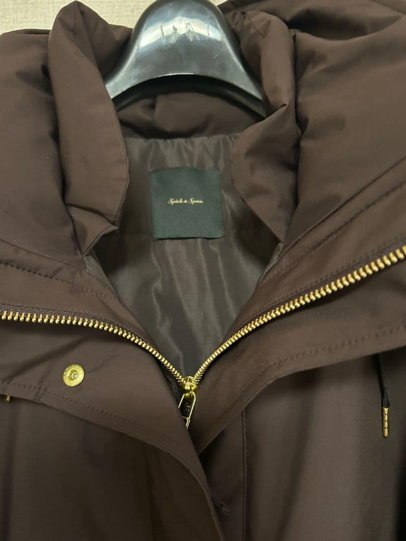 新品未使用 Spick and Span 2WAY撥水ダウンハーフコート　茶36