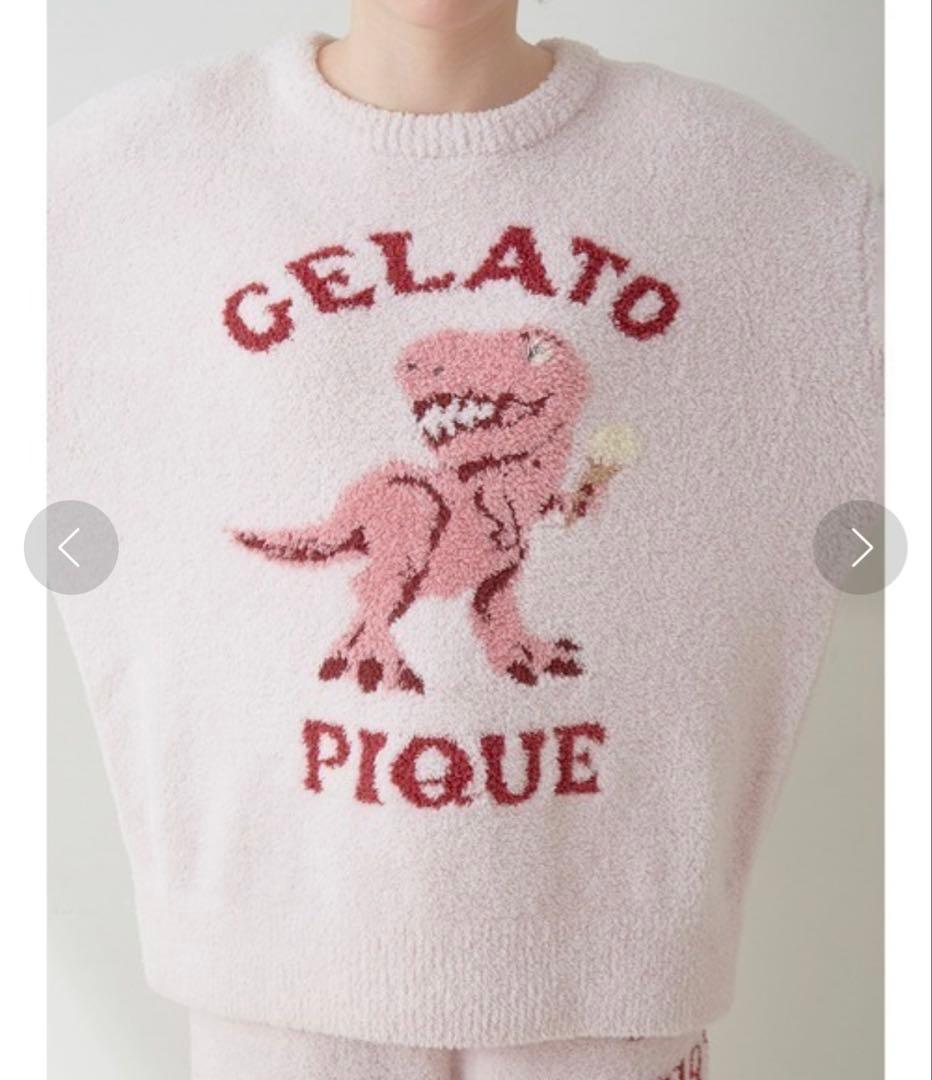 【上下セット】GELATO PIQUE 恐竜プリント もこもこルームウェア