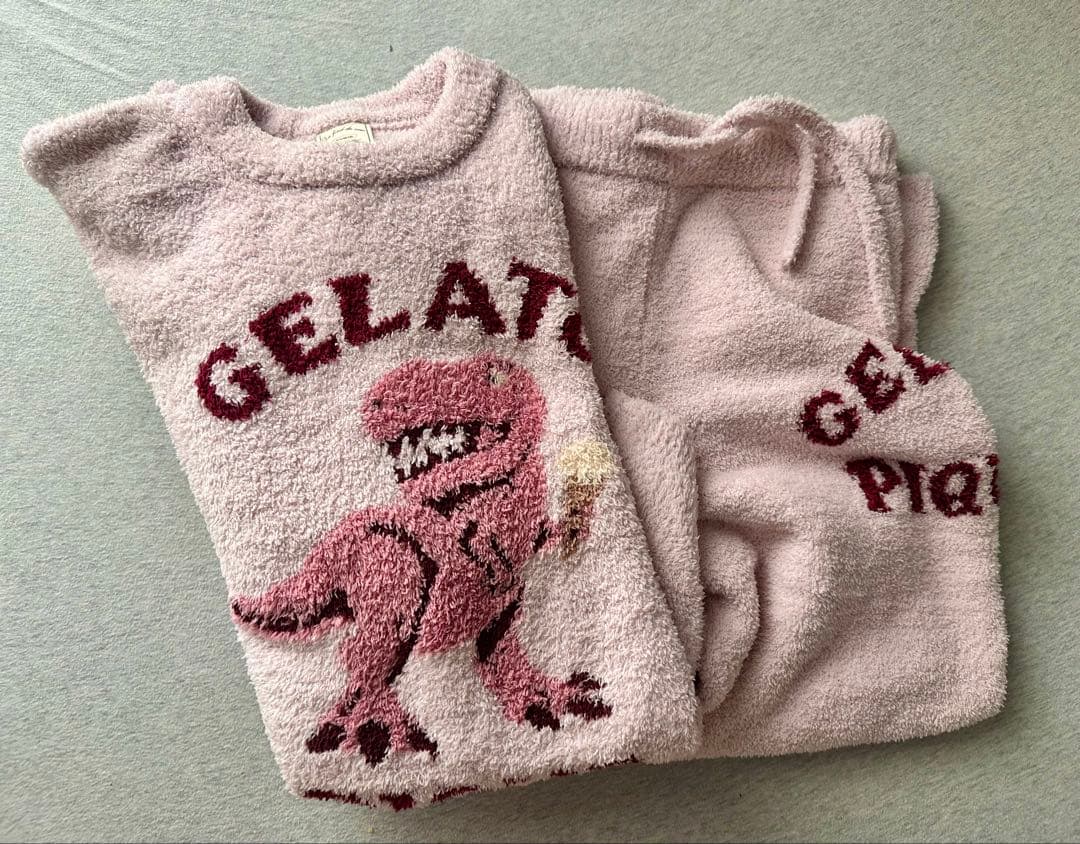 【上下セット】GELATO PIQUE 恐竜プリント もこもこルームウェア