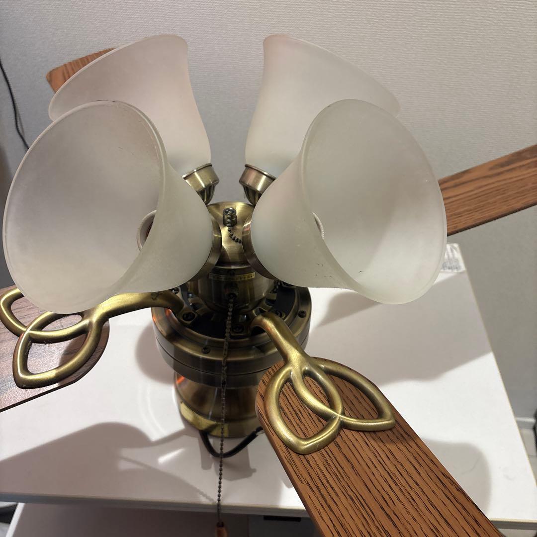 ブロンズ 4灯 シーリングファン E26口金