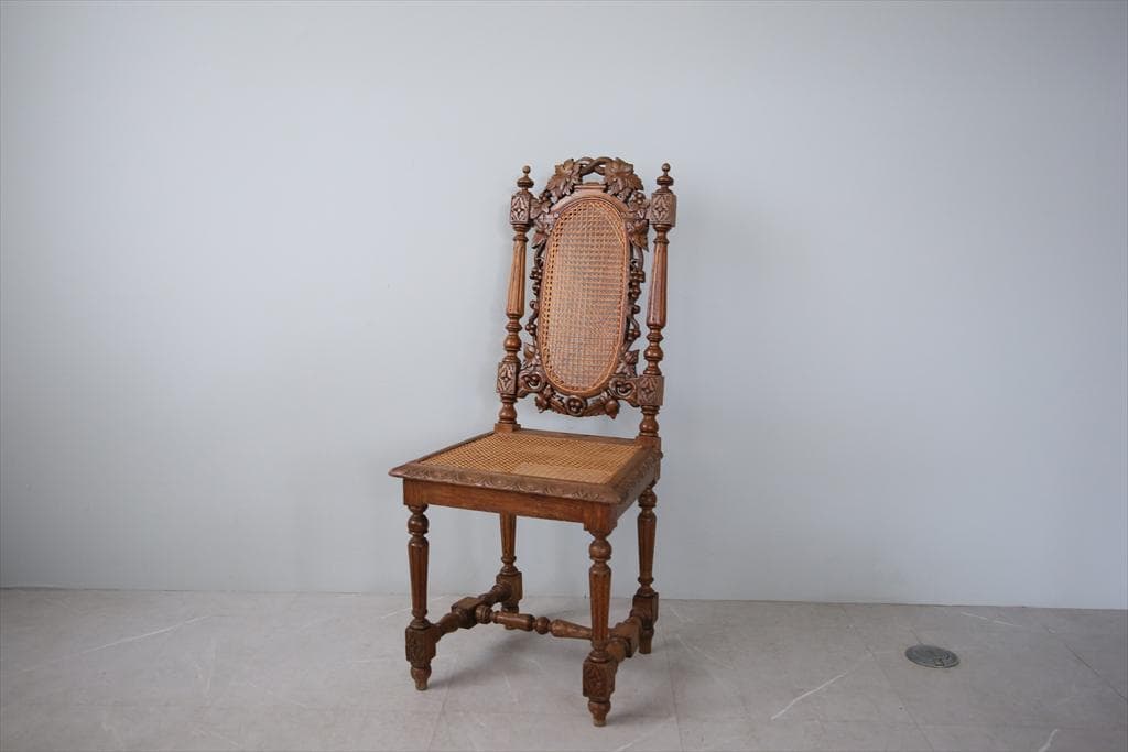 フランスアンティークバロック様式サロンチェア/木製ダイニングイス(90-30-3
