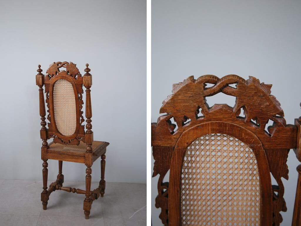 フランスアンティークバロック様式サロンチェア/木製ダイニングイス(90-30-3