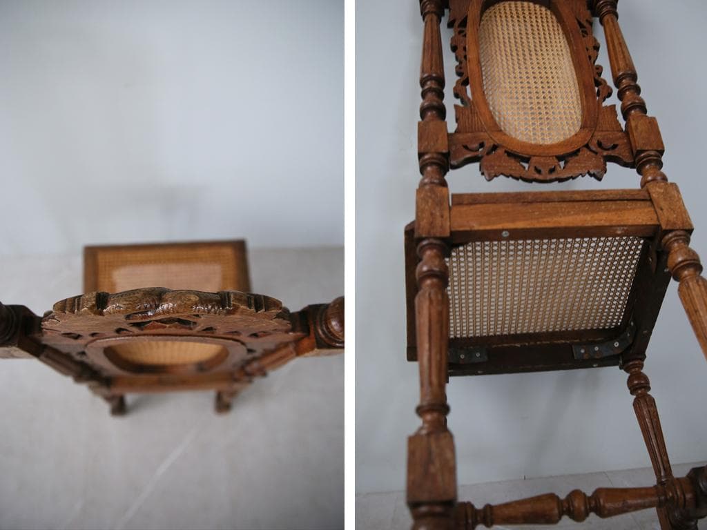 フランスアンティークバロック様式サロンチェア/木製ダイニングイス(90-30-3