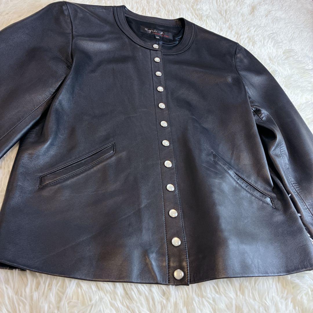 yukichaa　アニエスベー ラムスキン カーディガン プレッション