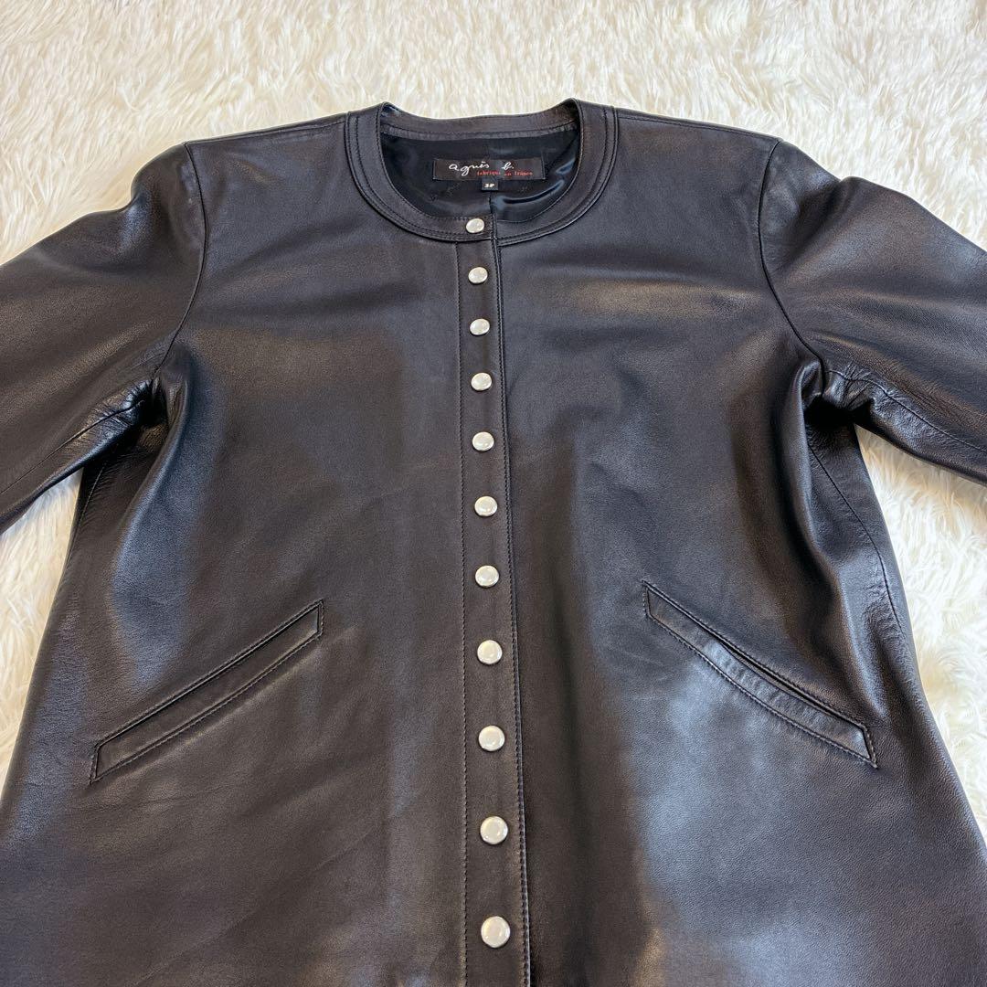 yukichaa　アニエスベー ラムスキン カーディガン プレッション