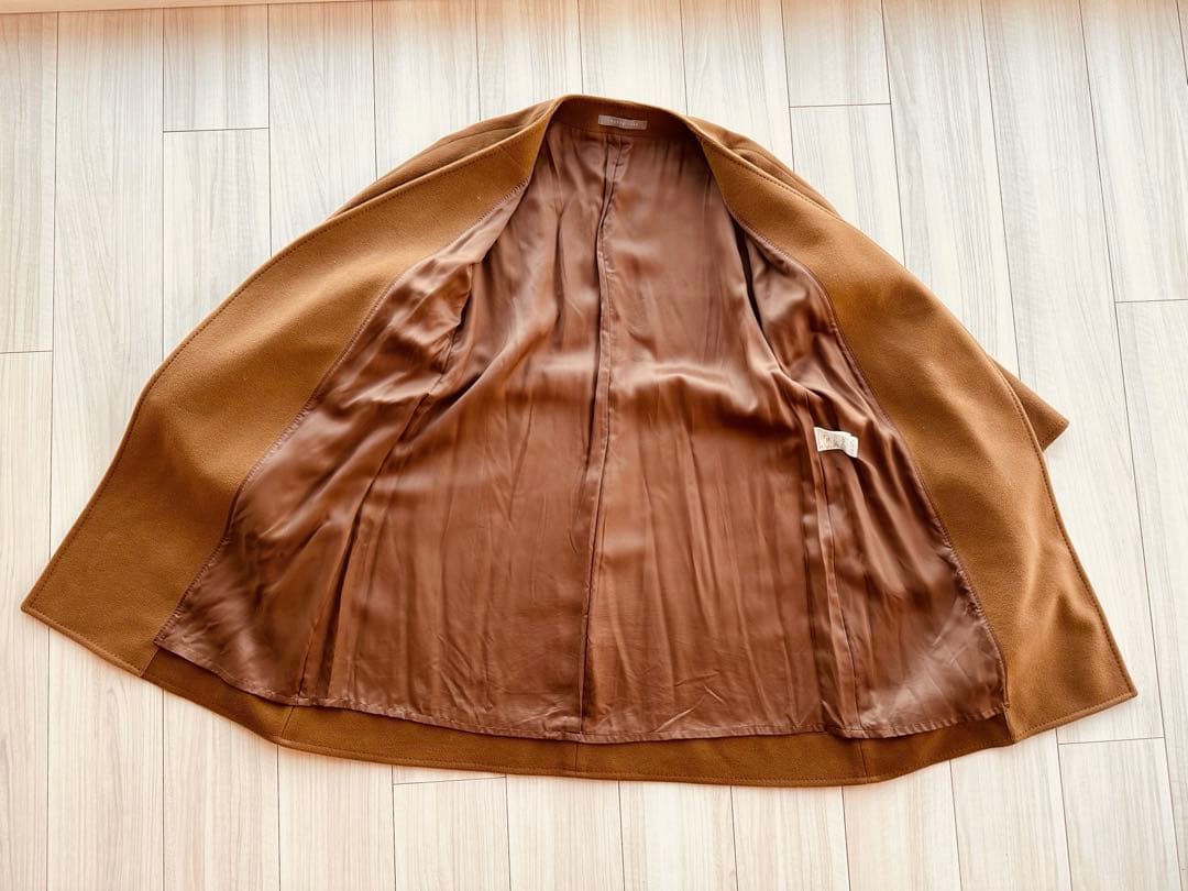 セオリーリュクス 2WAYコート カシミヤ100% Aライン キャメル 38