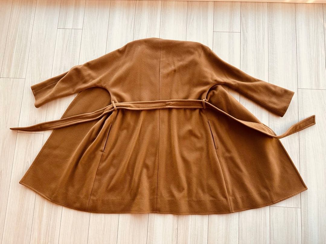 セオリーリュクス 2WAYコート カシミヤ100% Aライン キャメル 38