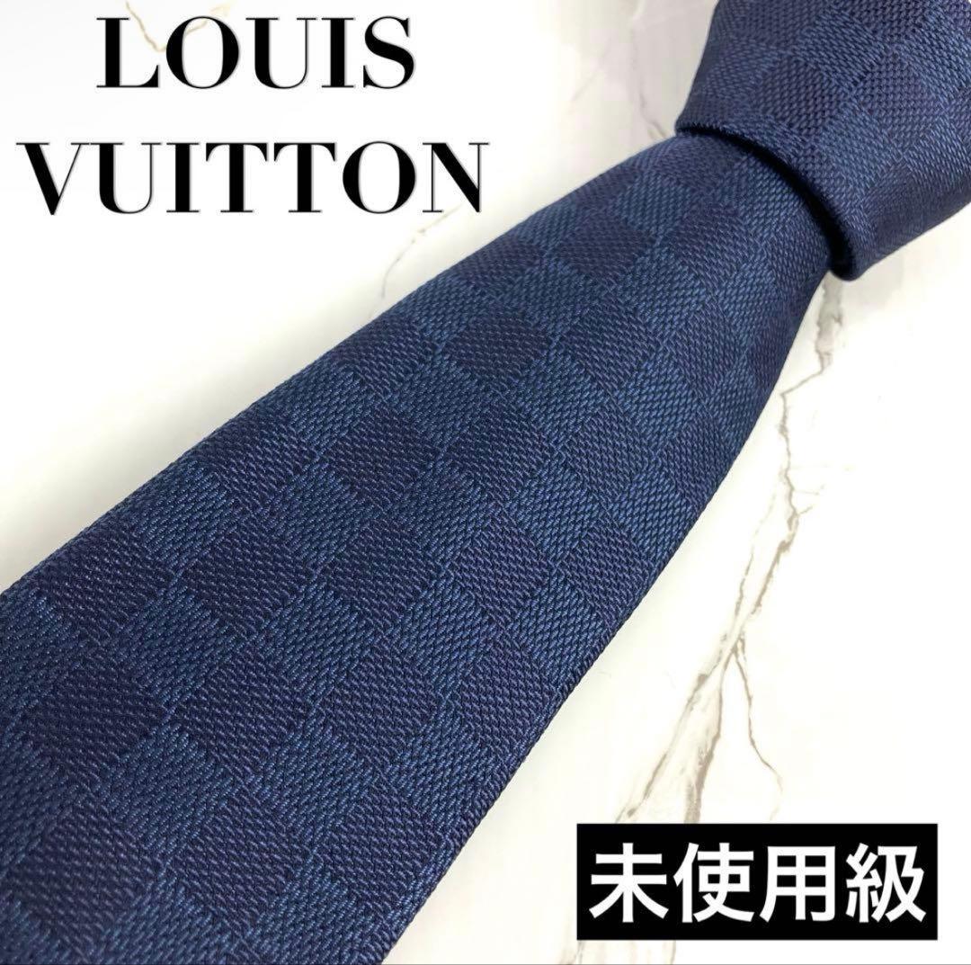 【ソルまる】未使用級　現行モデル　ルイヴィトン　ネクタイ　ダミエ　ロゴ