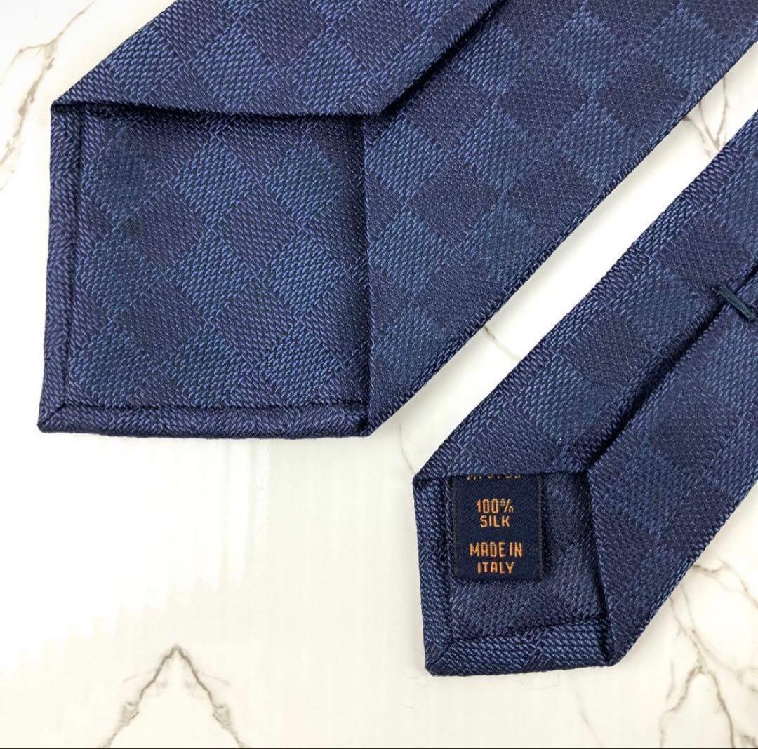 【ソルまる】未使用級　現行モデル　ルイヴィトン　ネクタイ　ダミエ　ロゴ