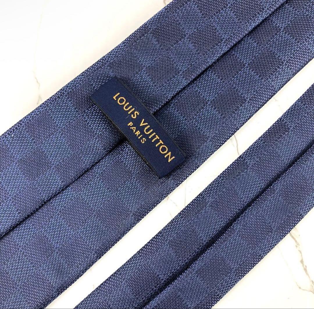 【ソルまる】未使用級　現行モデル　ルイヴィトン　ネクタイ　ダミエ　ロゴ