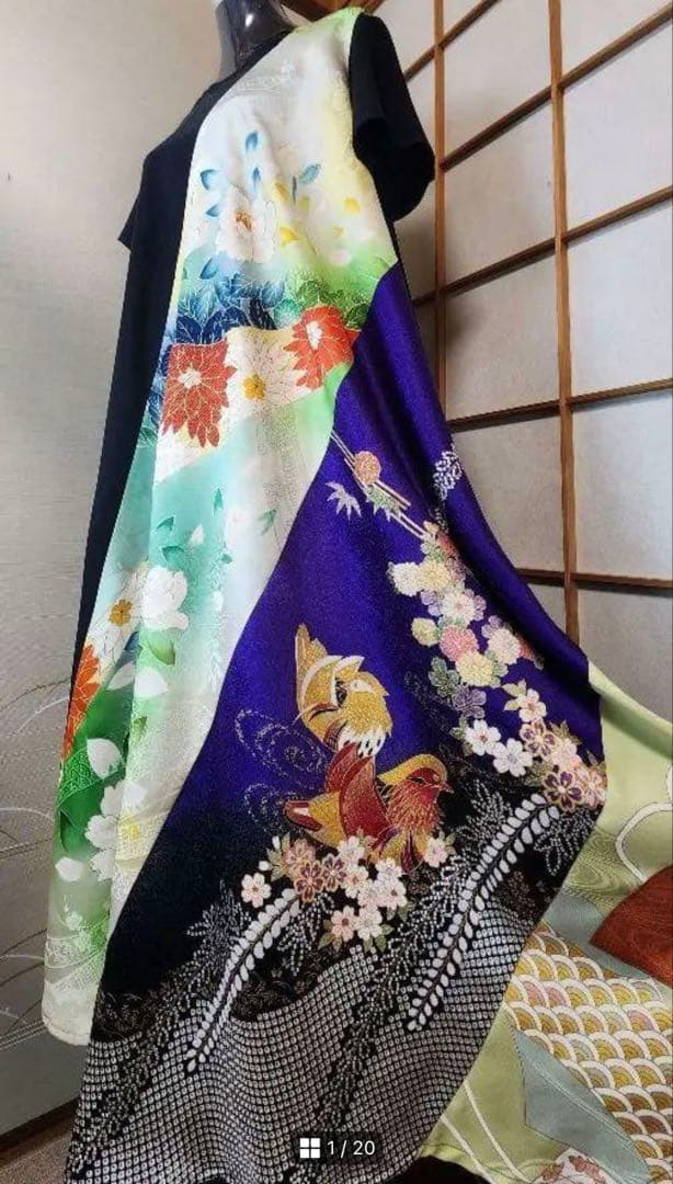 リメイクワンピース　振袖着物