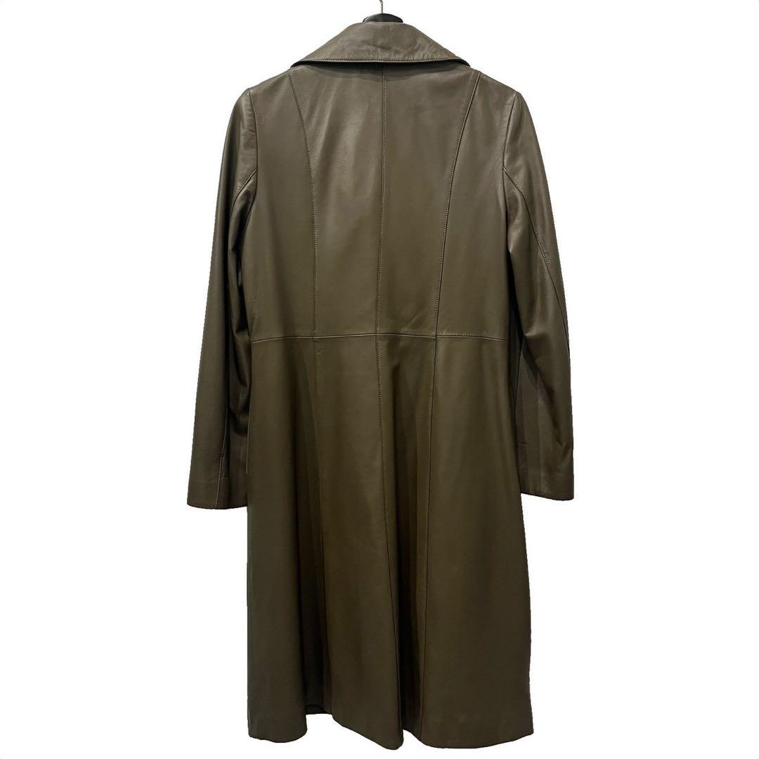 old BALMAIN ラムレザーダブルブレストロングコート 名作 アーカイブ