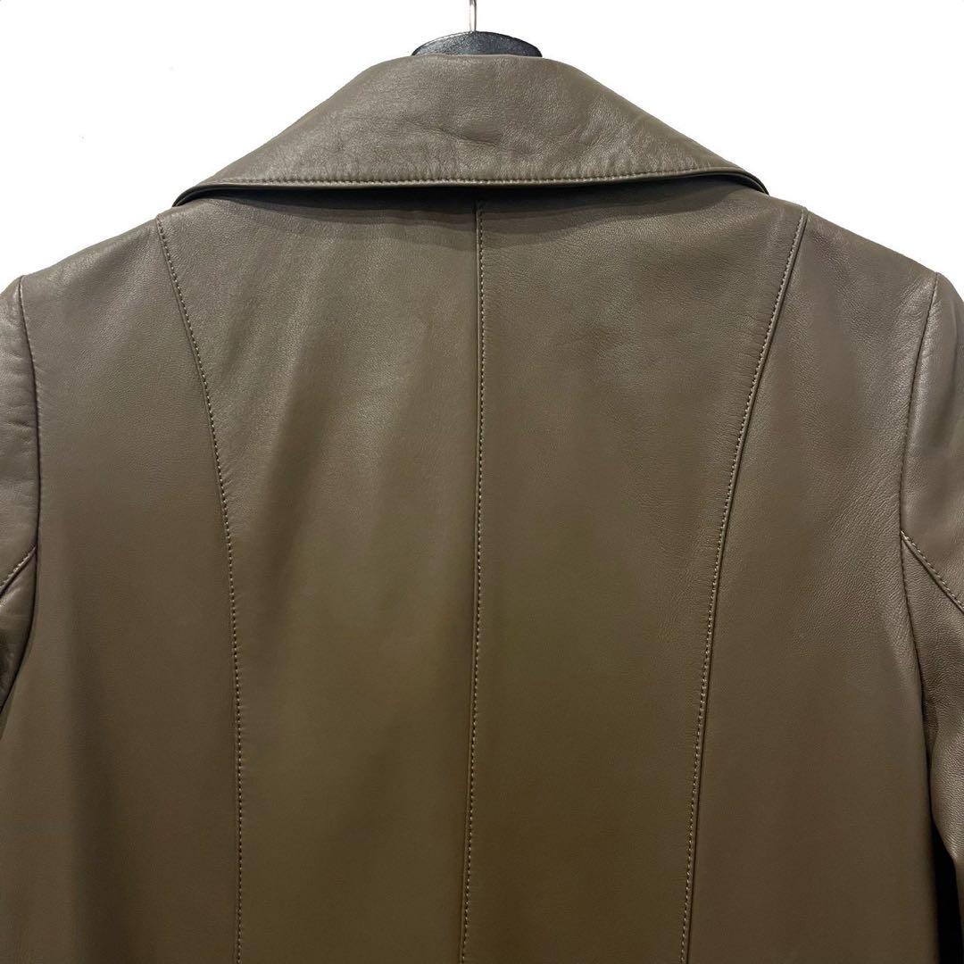 old BALMAIN ラムレザーダブルブレストロングコート 名作 アーカイブ