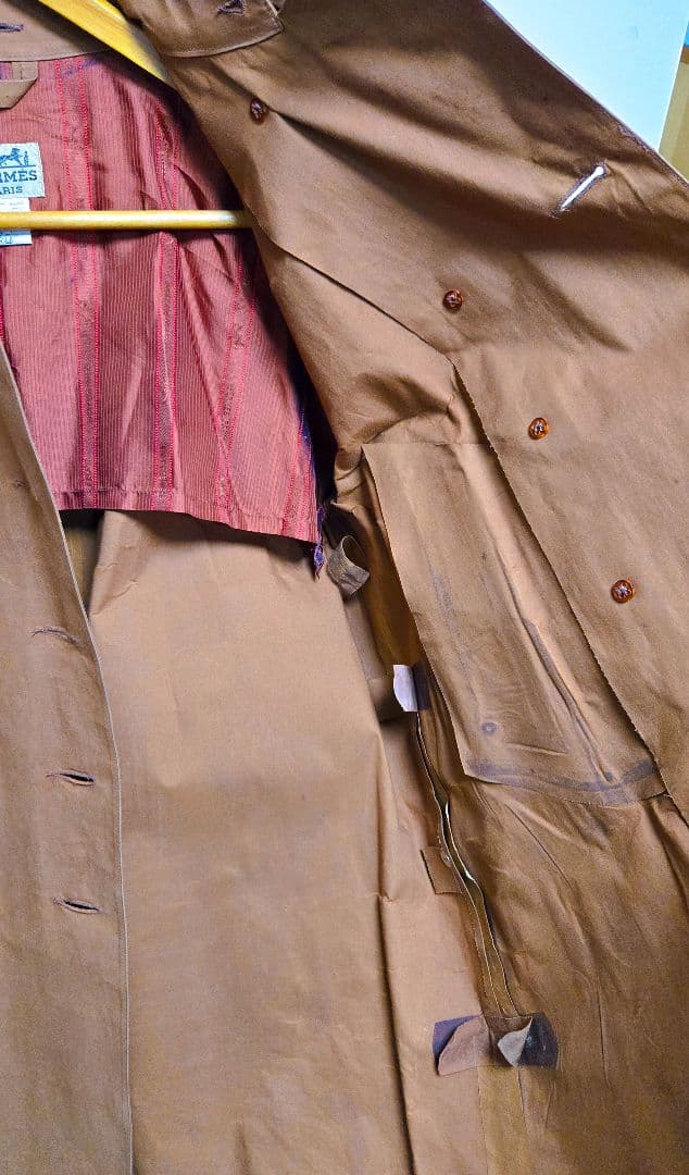 希少 ヴィンテージ エルメス × マッキントッシュ ゴム引き コート トレンチ