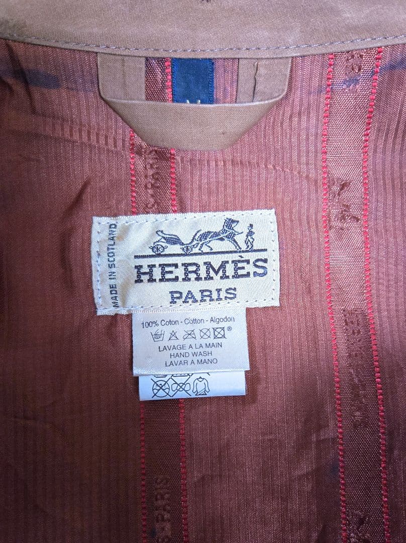 希少 ヴィンテージ エルメス × マッキントッシュ ゴム引き コート トレンチ