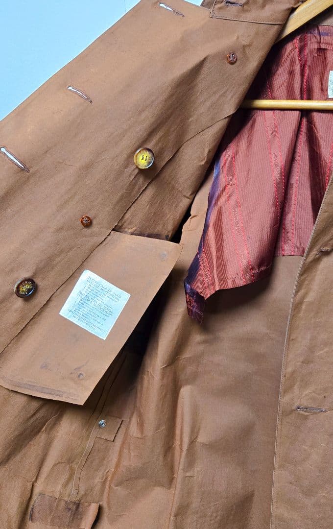 希少 ヴィンテージ エルメス × マッキントッシュ ゴム引き コート トレンチ