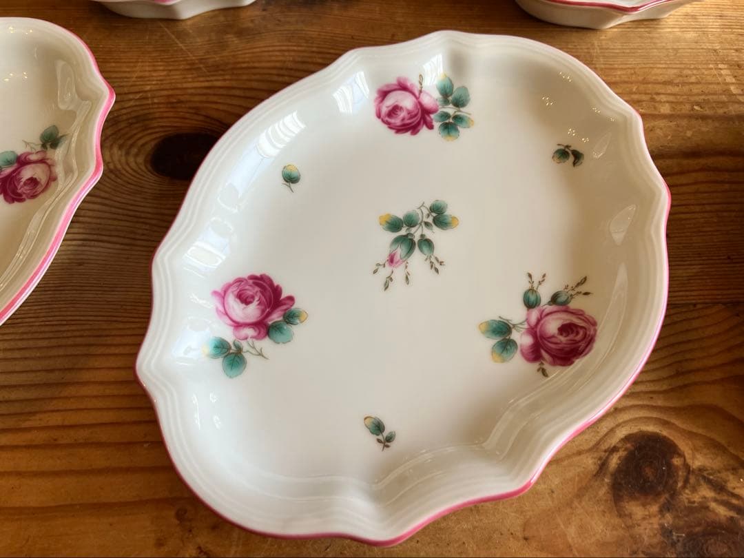 ジノリ　アンティコ　アンティークローズ　ミニオーバルトレイ×5