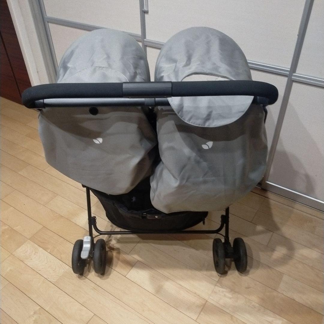 値下 美品 Joie エアツイン 横型2人乗りベビーカー水色ピンク 双子 ツイン