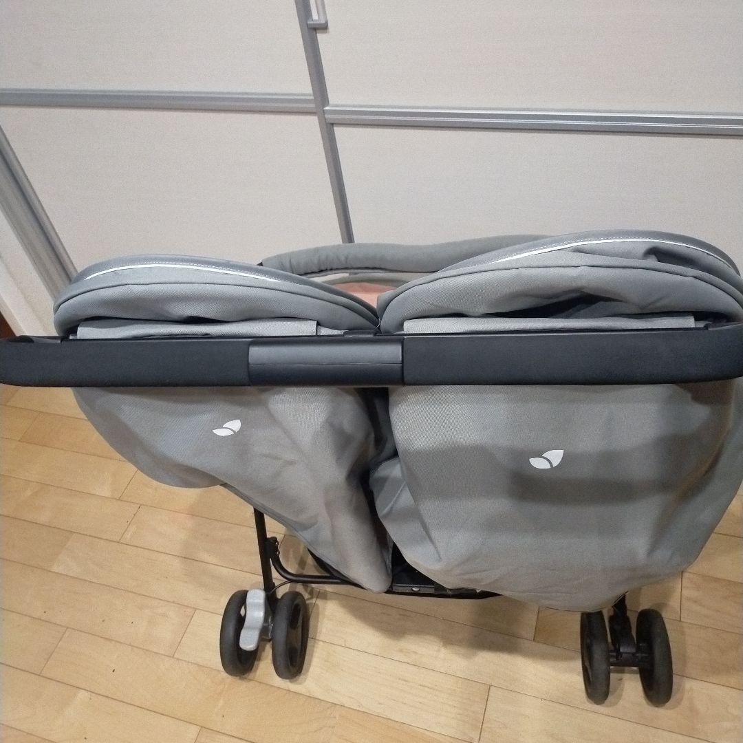 値下 美品 Joie エアツイン 横型2人乗りベビーカー水色ピンク 双子 ツイン