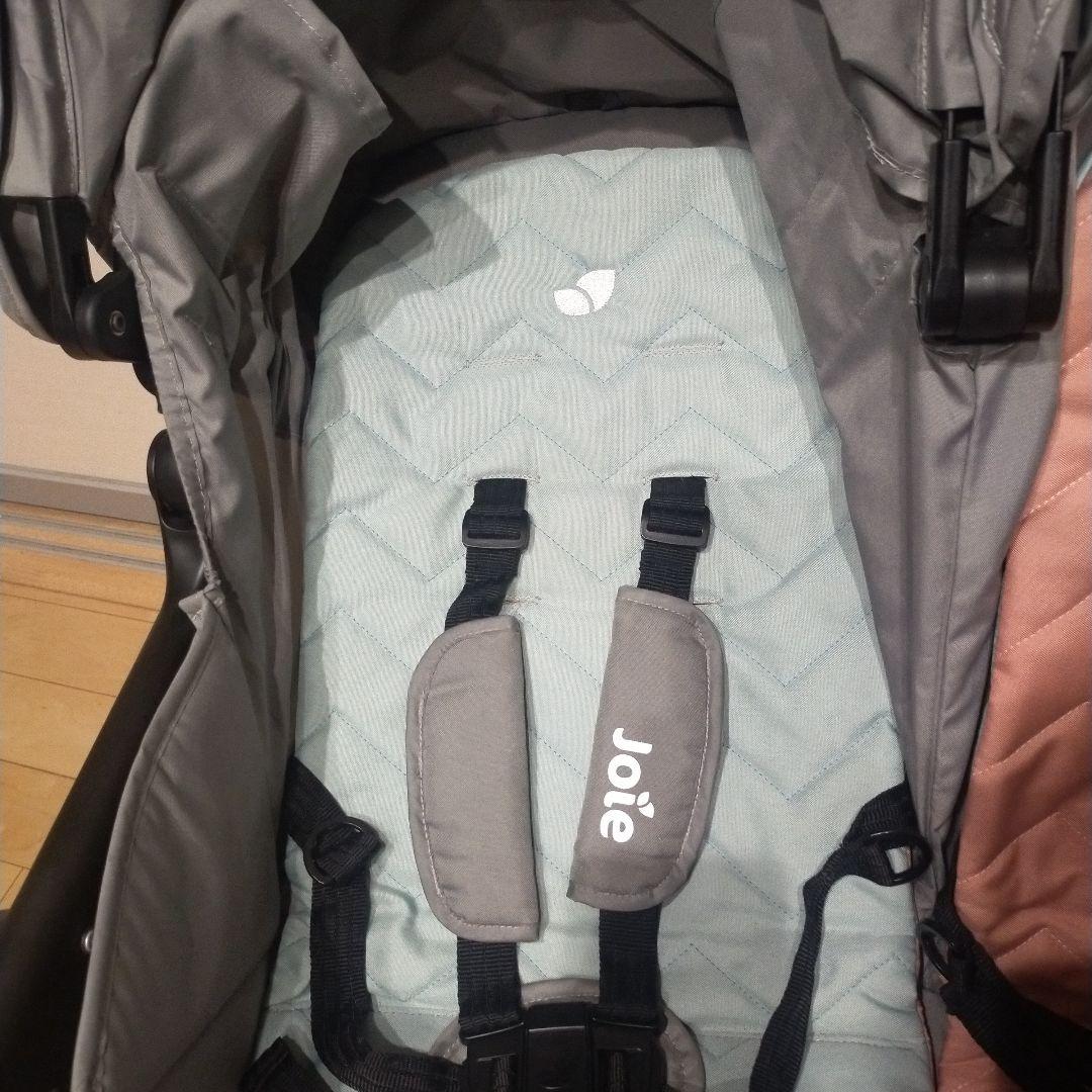 値下 美品 Joie エアツイン 横型2人乗りベビーカー水色ピンク 双子 ツイン