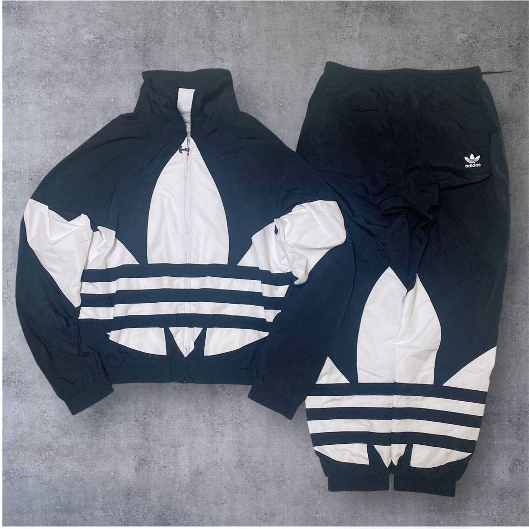 アディダス オリジナルス ビッグトレフォイル ナイロンセットアップ　黒（ L）