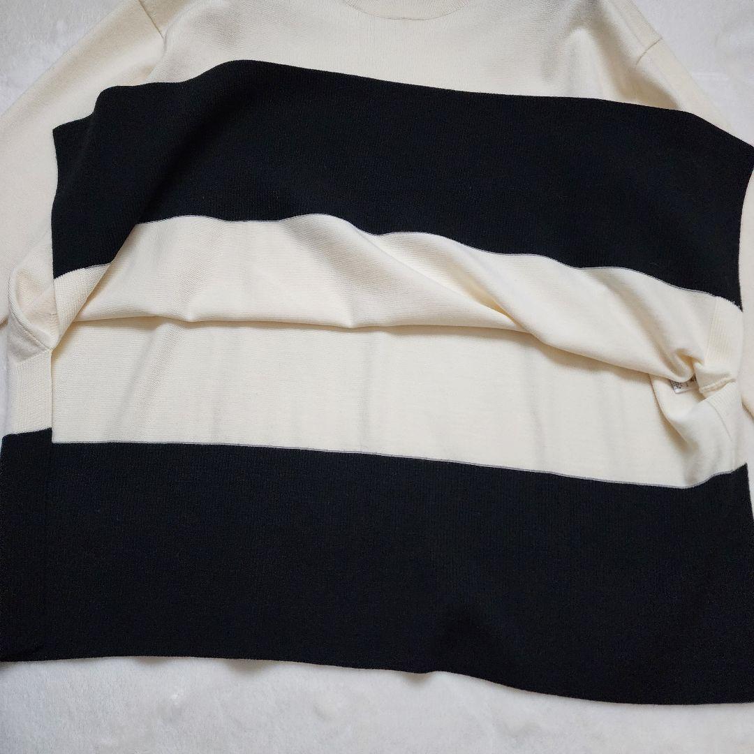 【極美品】UNITED ARROWS 近年 テントラインハイネックニット 黒×白