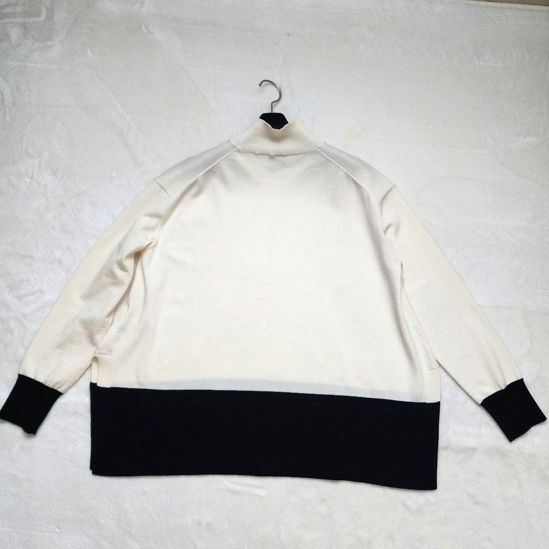 【極美品】UNITED ARROWS 近年 テントラインハイネックニット 黒×白