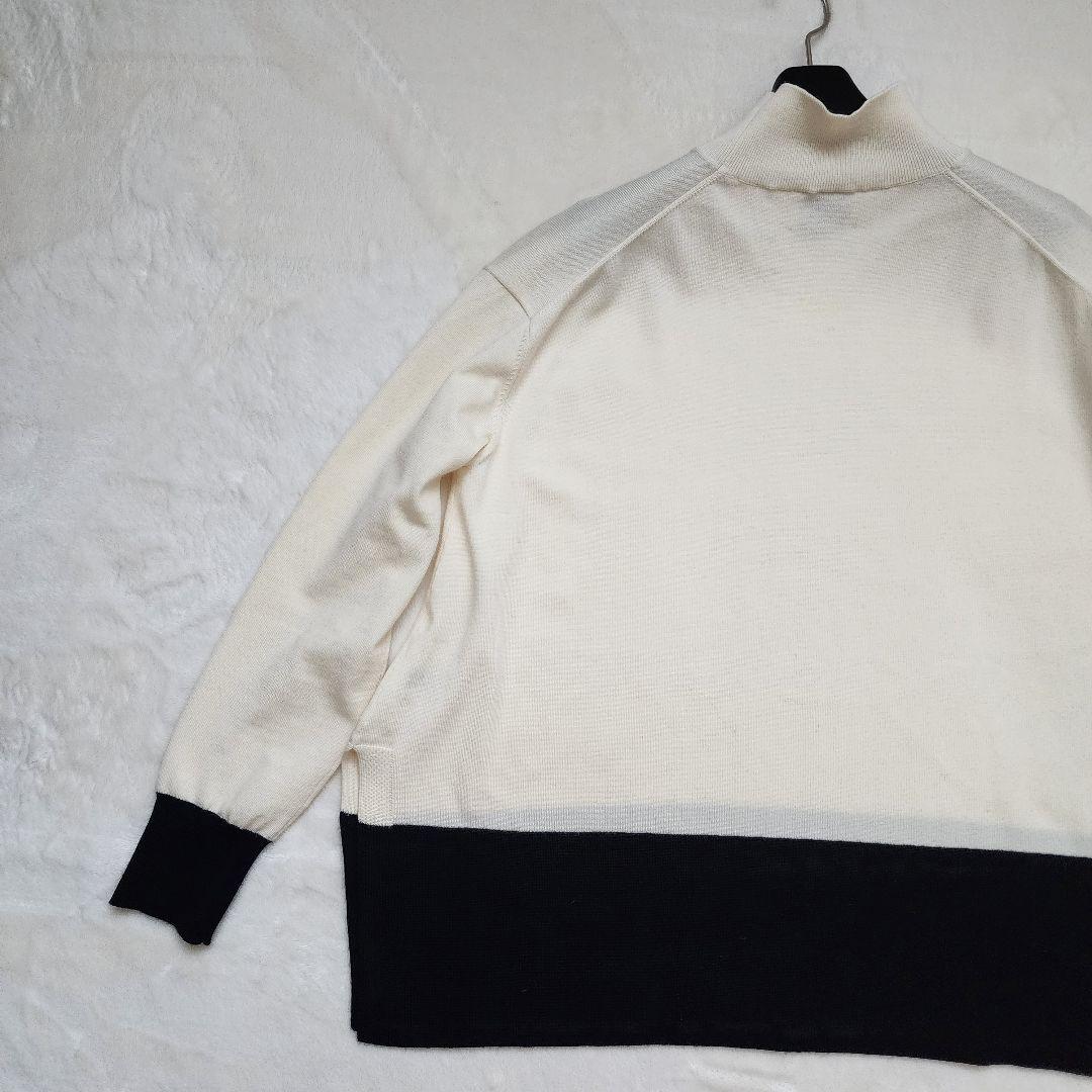 【極美品】UNITED ARROWS 近年 テントラインハイネックニット 黒×白