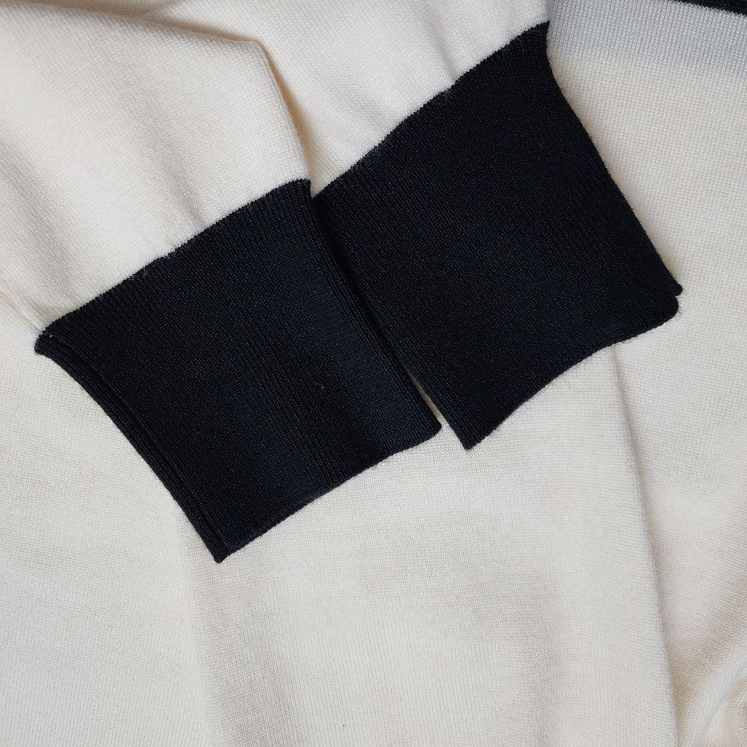 【極美品】UNITED ARROWS 近年 テントラインハイネックニット 黒×白