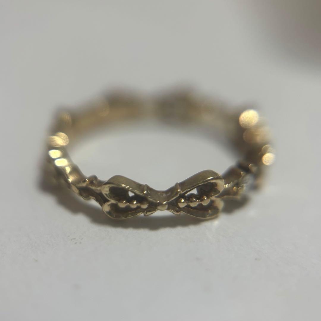 【グランド】agete ピンキーリング　K10 0.014ct　【約5号】