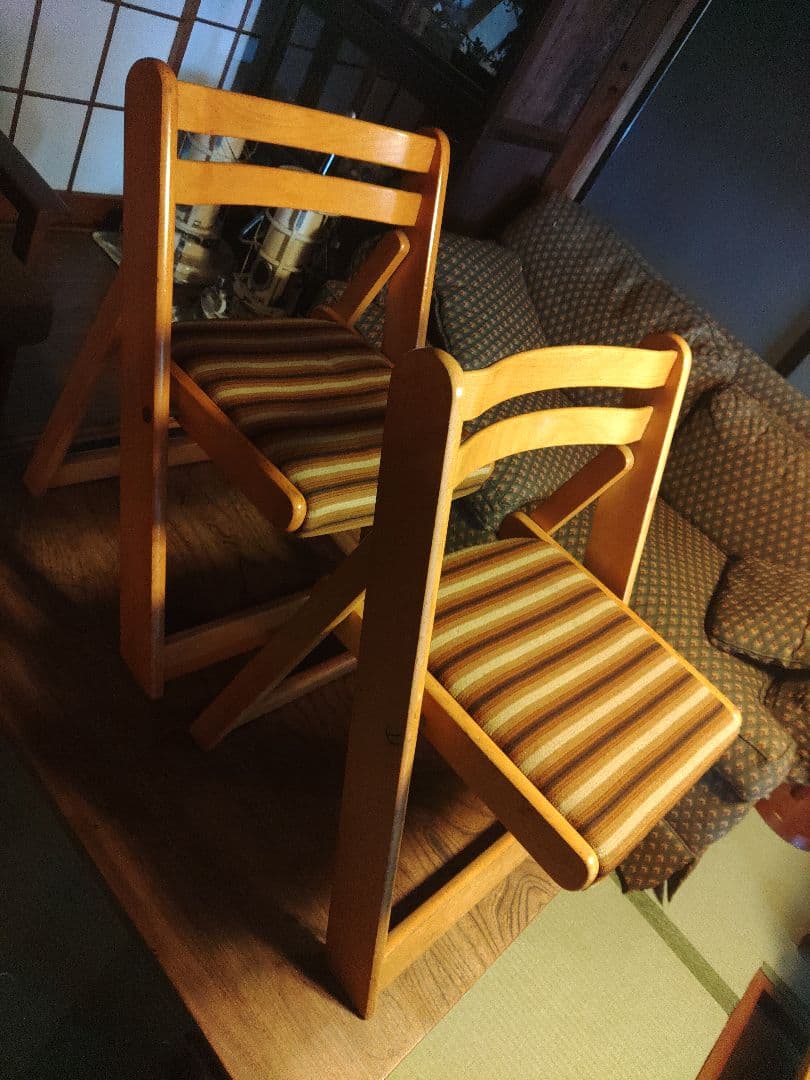 希少　折りたたみチェア　モケット　アンティーク　レトロ　ヴィンテージ　椅子