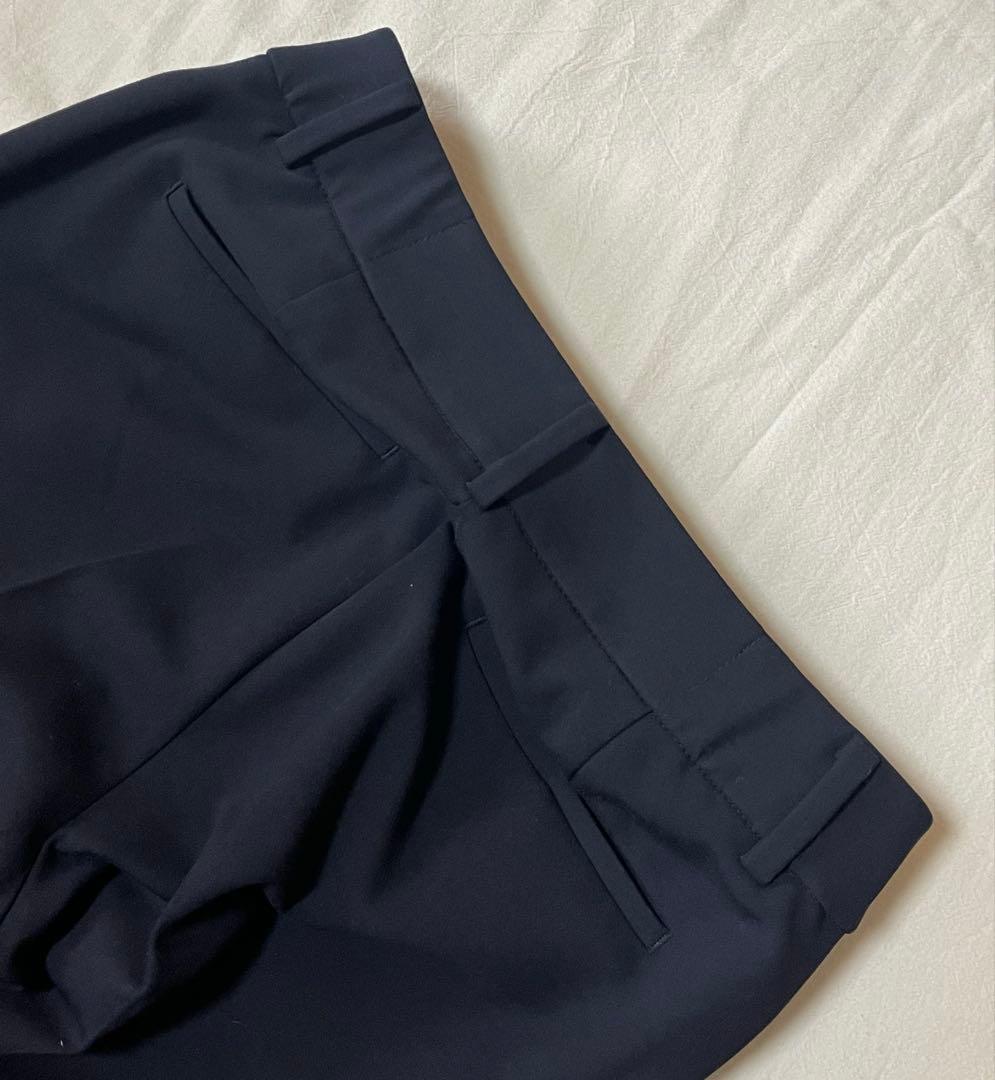 プラステ　22年　ウォームリザーブ　カラーレスジャケット　パンツスーツ　ネイビー