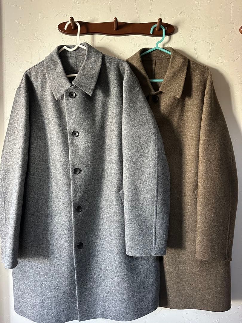 UNIQLO C ユニクロ ダブルフェイスコート グレー ブラウン