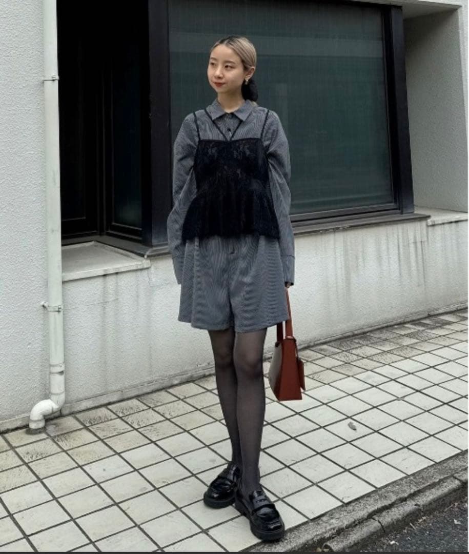 Ameri アメリ/ STRIPE SHIRT ROMPERS