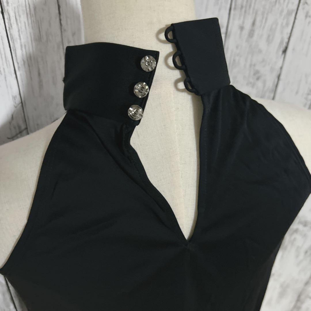 美品【ピンキーアンドダイアン】ビジュー付ハイネックノースリーブブラウス　とろみ