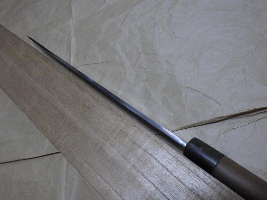 京都/有次★水本焼/柳刃刺身包丁刃渡尺１寸327ｍｍ/純日本鋼　▲記名有▲