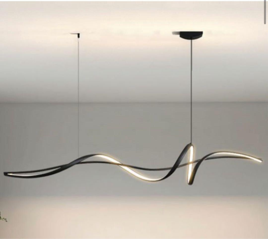 【おしゃれ照明】波状デザイン LEDシーリングライト ブラック