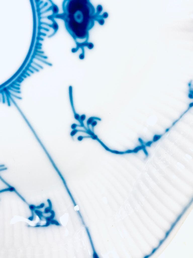 ロイヤルコペンハーゲン ブルーフルーテッドプレイン6角プレート 22cm