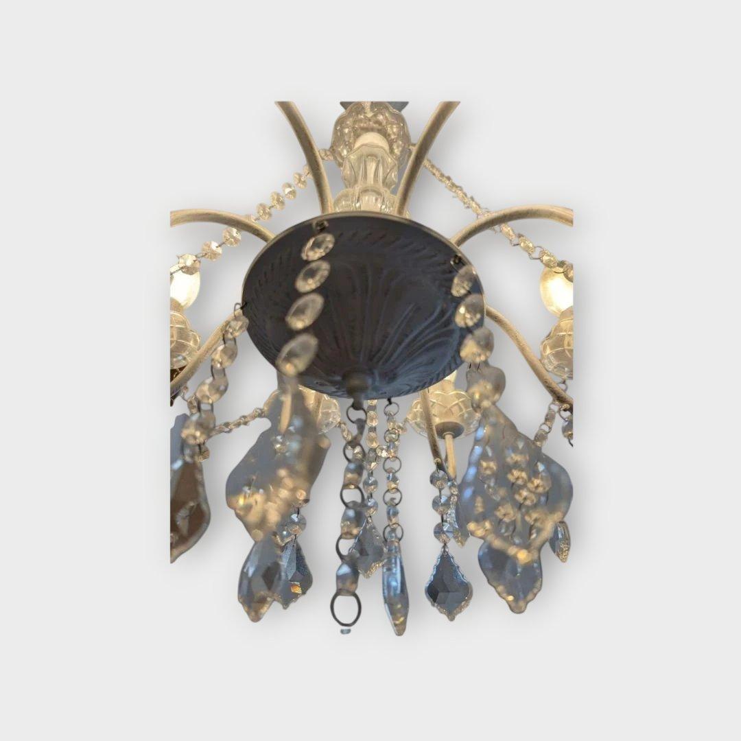 クリスタルガラス　シャンデリア 8灯 ガラス　アンティーク