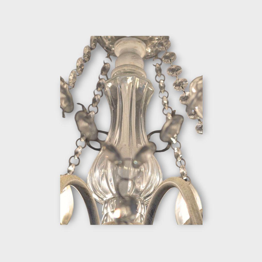 クリスタルガラス　シャンデリア 8灯 ガラス　アンティーク