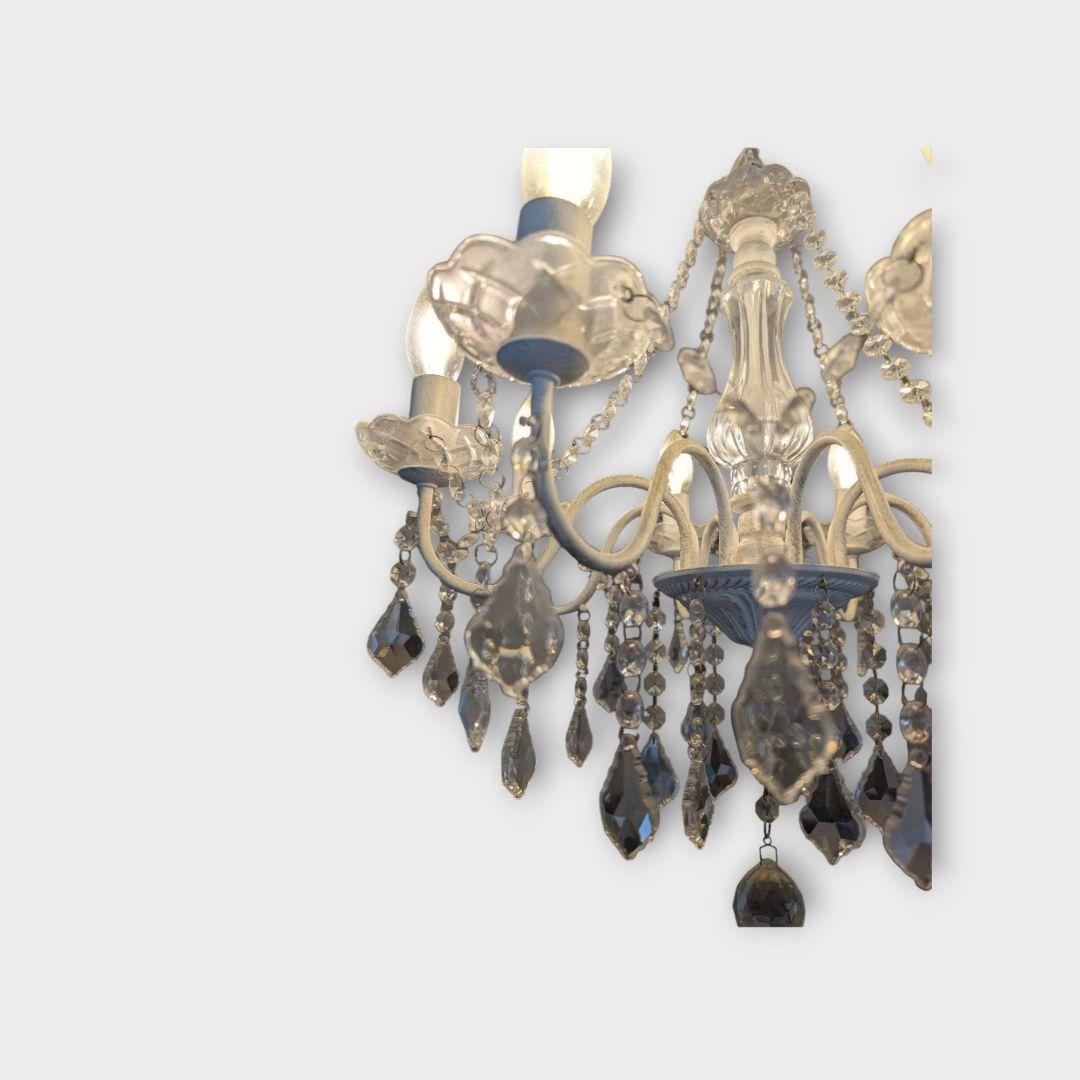 クリスタルガラス　シャンデリア 8灯 ガラス　アンティーク